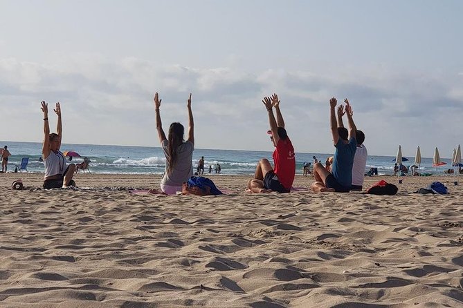 yoga on a beach